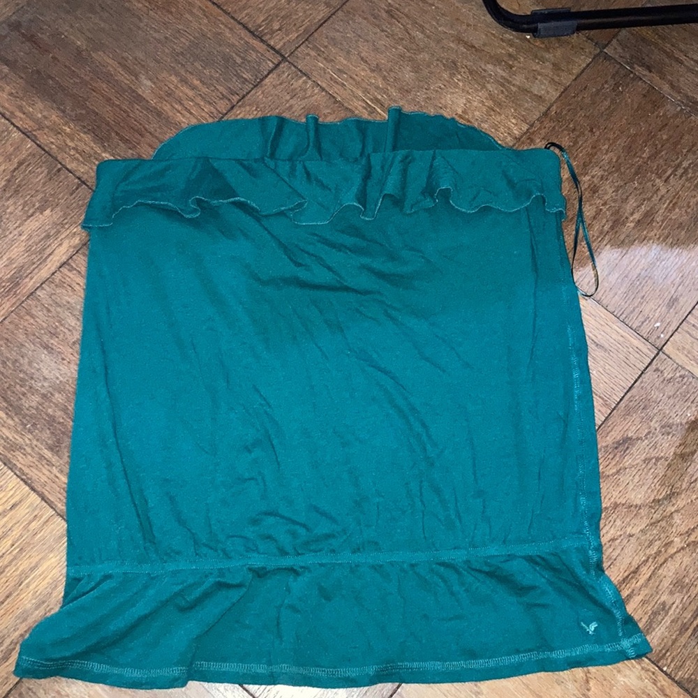(American Eagle) green strapless shirt
